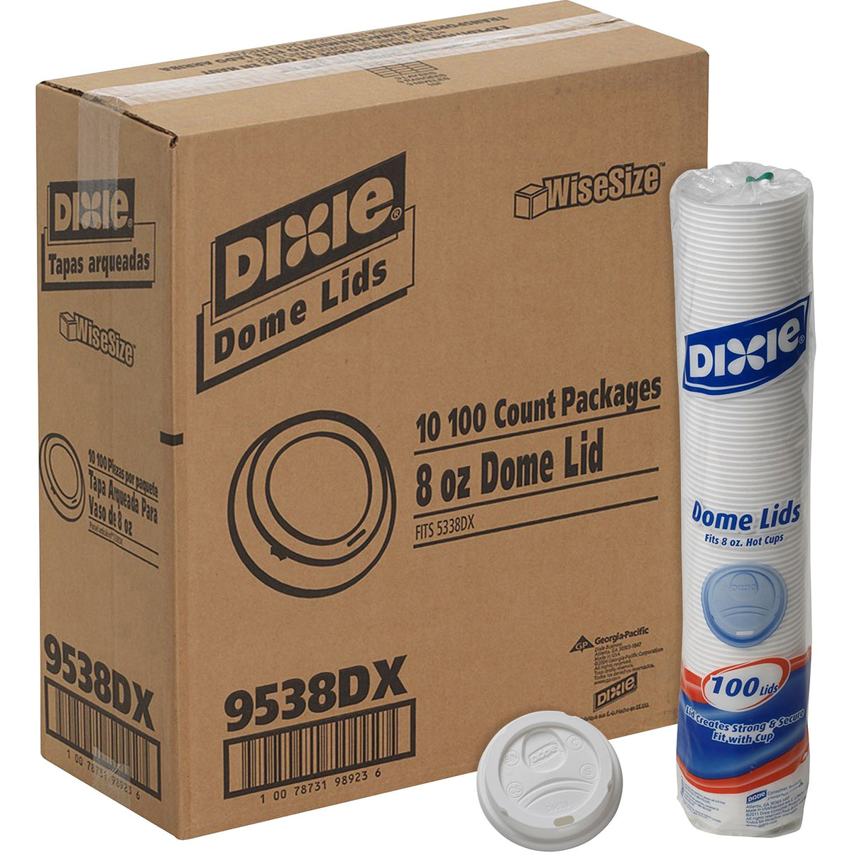 Dixie Small Hot Cup Lids: Dome Plastic White - 10/Carton - Drinking Cups