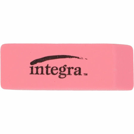 Integra Pink Pencil Eraser - Pink - 2" Width x 0.8" Height x 0.4" Depth - 1 Each - Soft, Pliable, Latex-free