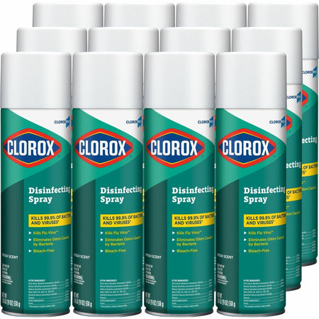 CloroxPro&trade; Disinfecting Spray - 19 fl oz (0.6 quart) - Fresh Scent - Pleasant Scent, Disinfectant - 12 / Carton