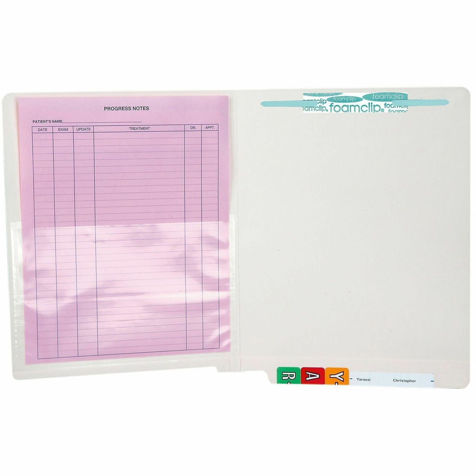 Tabbies Self-adhesive Poly Pockets - 6" Height x 9" Width - Clear - Poly - 100 / Box