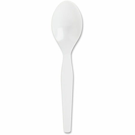 Genuine Joe Heavyweight Disposable Spoons - White - 100/Box - Cutlery