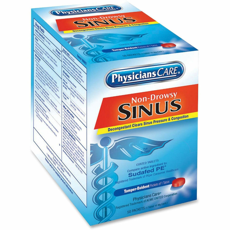 PhysiciansCare Sinus Medicine Packets - For Sinus Pain - 1/Packet - 50 / Box