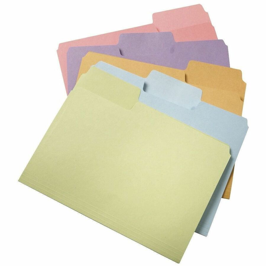Smead SuperTab 1/3 Tab Cut Letter Recycled Top Tab File Folder - 8 1/2" x 11" - 3/4" Expansion - Top Tab Location - Assorted Tab Position - 11 pt. - 1 Plys - Assorted - Label - 10% Recycled - 100 / Box