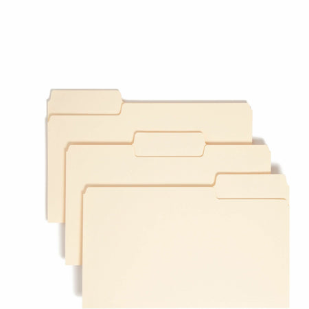 Smead SuperTab 1/3 Tab Cut Legal Recycled Top Tab File Folder - 8 1/2" x 14" - 3/4" Expansion - Top Tab Location - Assorted Tab Position - 11 pt. - 1 Plys - Manila - Label - 10% Recycled - 100 / Box