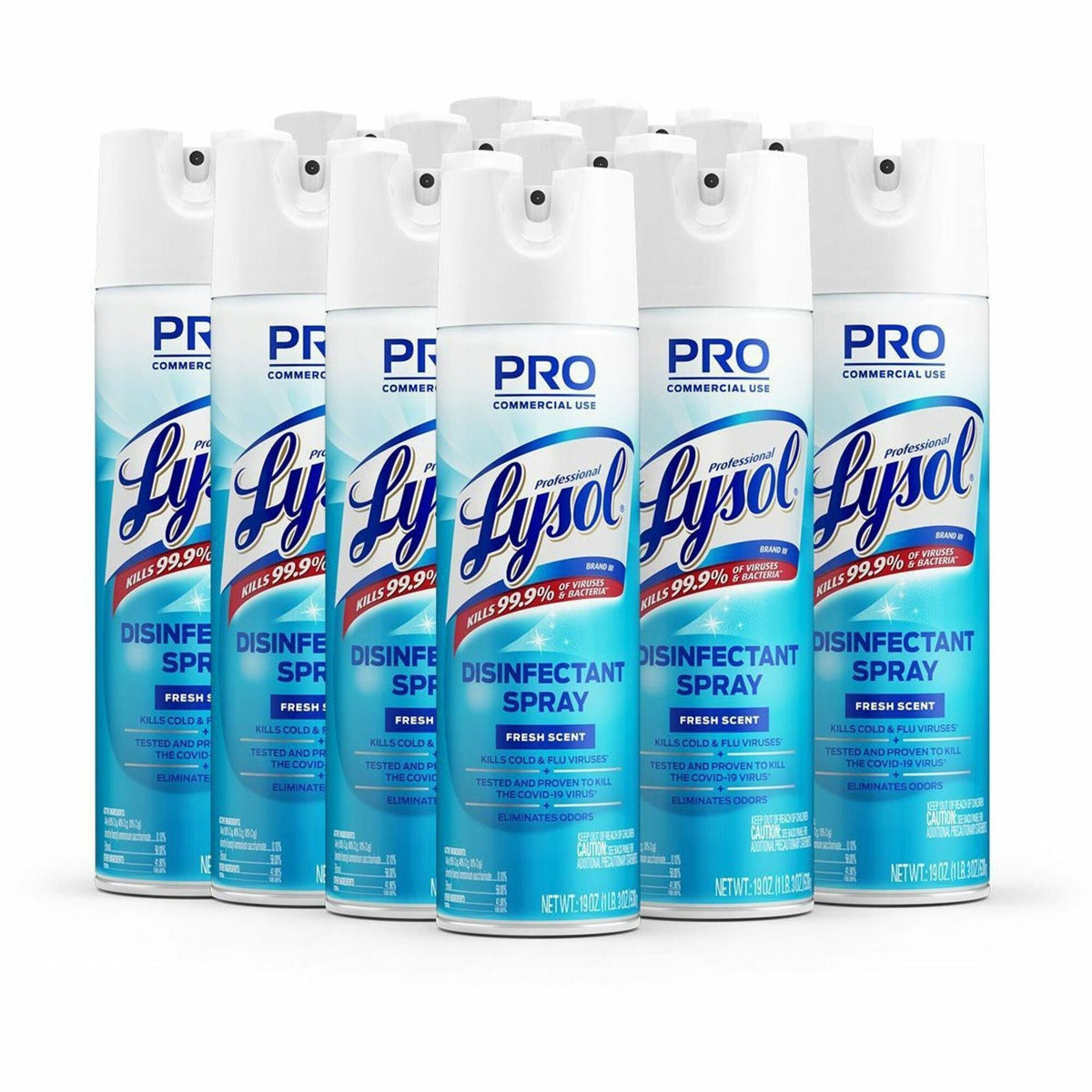 Professional Lysol Disinfectant Spray - For Multi Surface - 19 fl oz (0.6 quart) - Fresh Scent - Recommended For: Germs Remover - Pleasant Scent, Disinfectant, CFC-free - Clear - 12 / Carton