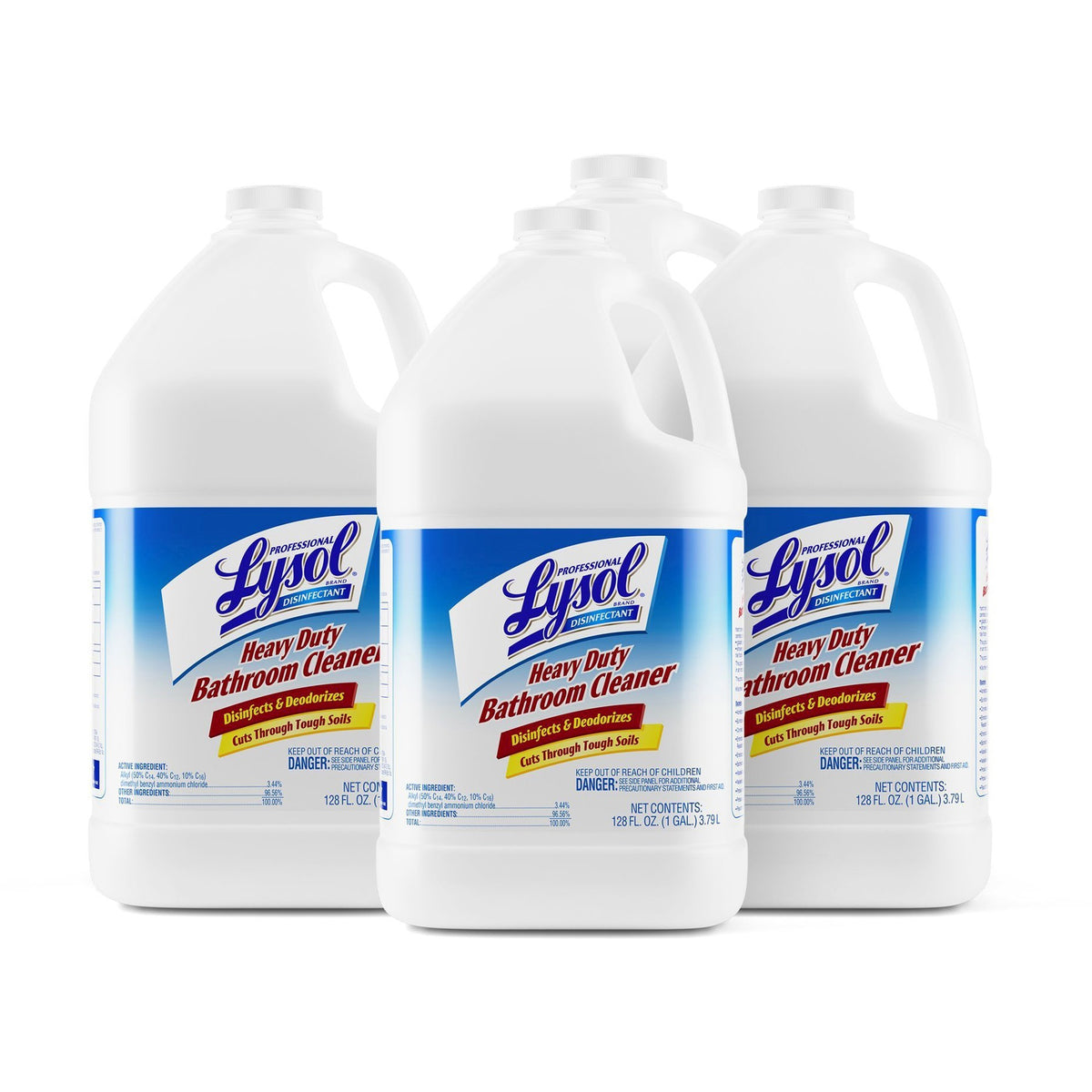 Professional Lysol Heavy-Duty Disinfectant Bathroom Cleaner - Concentrate - 128 fl oz (4 quart) - Citrus Floral Scent - Non-abrasive - 4 / Carton