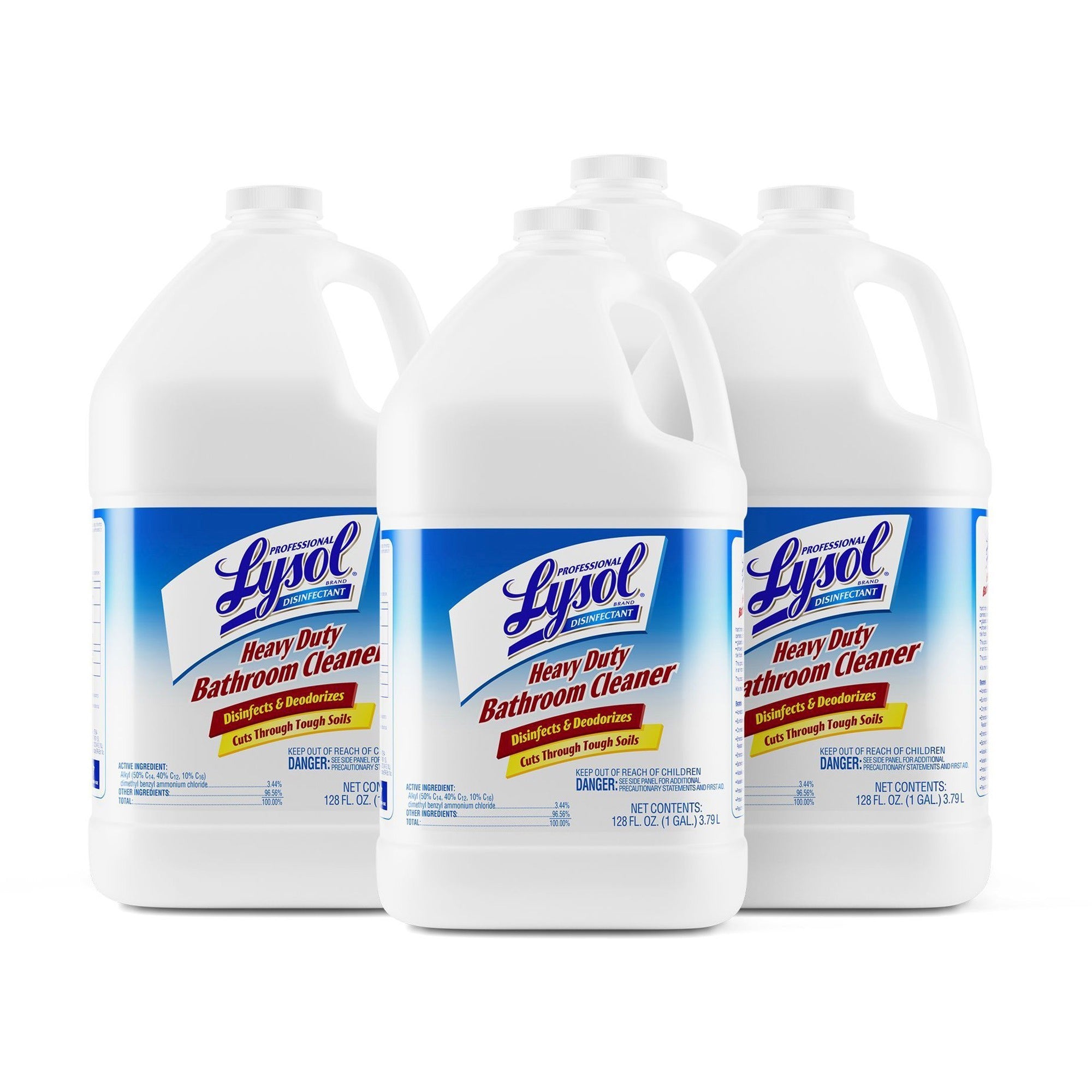 Professional Lysol Heavy-Duty Disinfectant Bathroom Cleaner - Concentrate - 128 fl oz (4 quart) - Citrus Floral Scent - Non-abrasive - 4 / Carton
