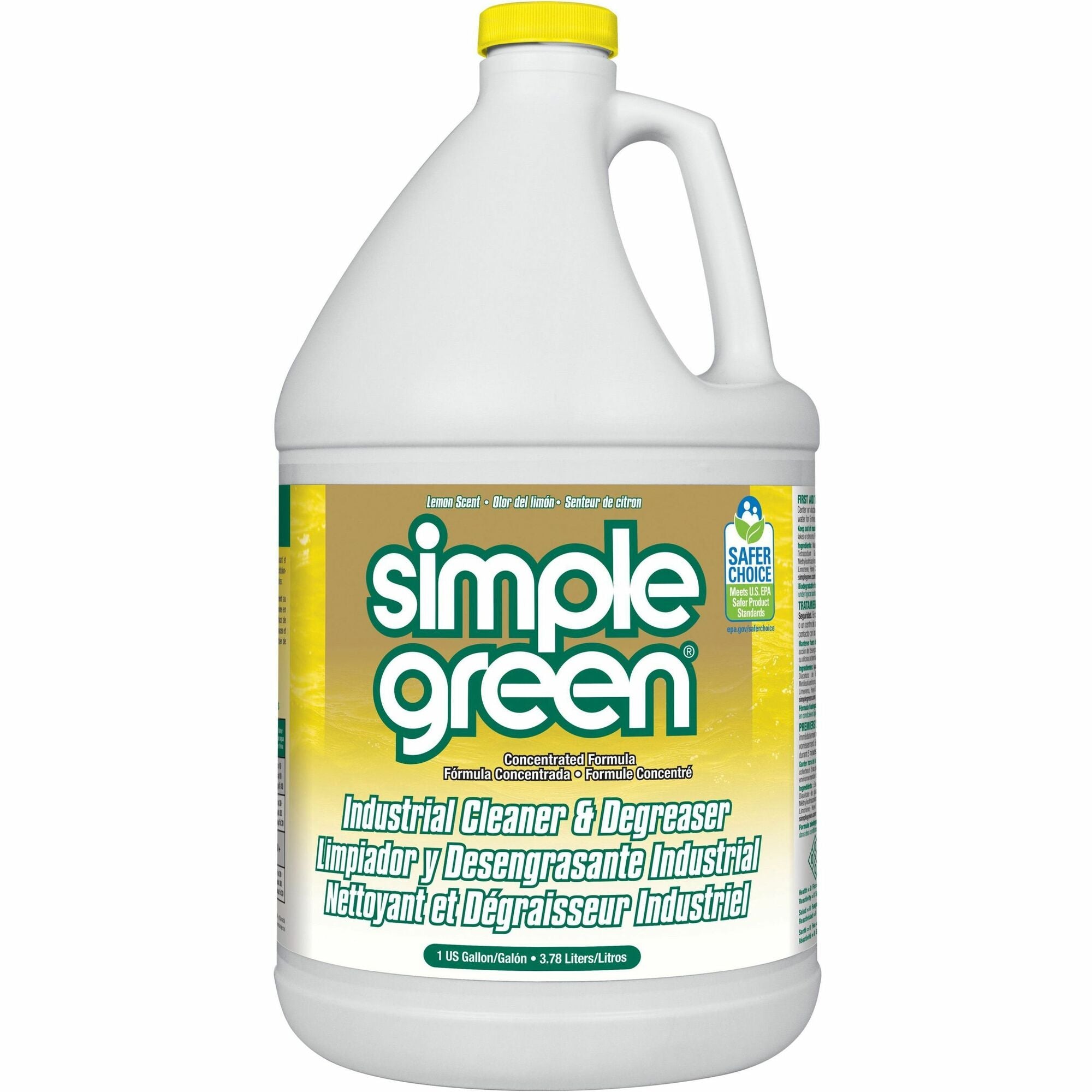 Simple Green Industrial Cleaner/Degreaser - For Washable Surface - Concentrate - 128 fl oz (4 quart) - Lemon Scent - Recommended For: Coffee Remover, Lipstick Remover, Ink Remover, Grease Remover - Non-toxic - Lemon - 1 Each