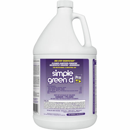 Simple Green D Pro 5 One-Step Disinfectant - Concentrate - 128 fl oz (4 quart) - Disinfectant, Unscented, Dye-free - Clear - 1 Each