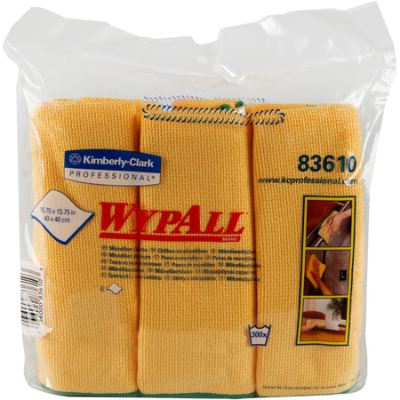 Wypall Microfiber Cloths - General Purpose - 15.75" Length x 15.75" Width - Eco-friendly, Absorbent, Durable, Launderable, Washable - Yellow - 6 / Pack