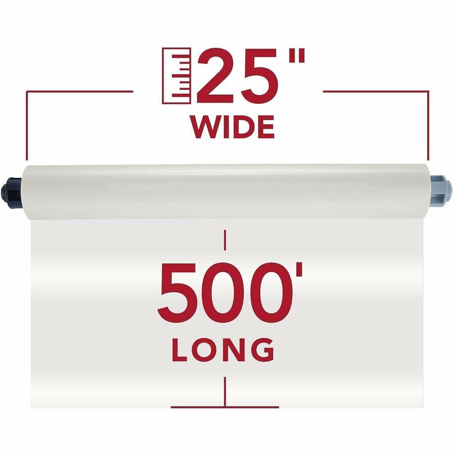 GBC EZ Load Blue End Cap Laminating Roll Film - Laminating Pouch/Sheet Size: 25" Width x 500 ft Length x 1.50 mil Thickness - Matte - Clear - Polyester - 1 / Box