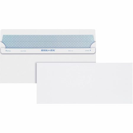 Quality Park No. 10 Security Tinted Business Envelopes with Reveal-N-Seal® Self-Seal Closure - Security - #10 - 4 1/8" Width x 9 1/2" Length - 24 lb - White - 500 / Box