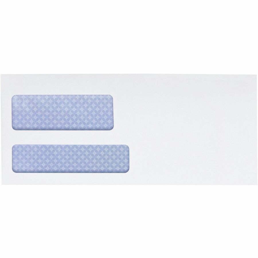 Quality Park No. 9 Double Window Envelopes with Tamper-Evident Seal - Double Window - #9 - 3 7/8" Width x 8 7/8" Length - 24 lb - Self-sealing - White - 500 / Box