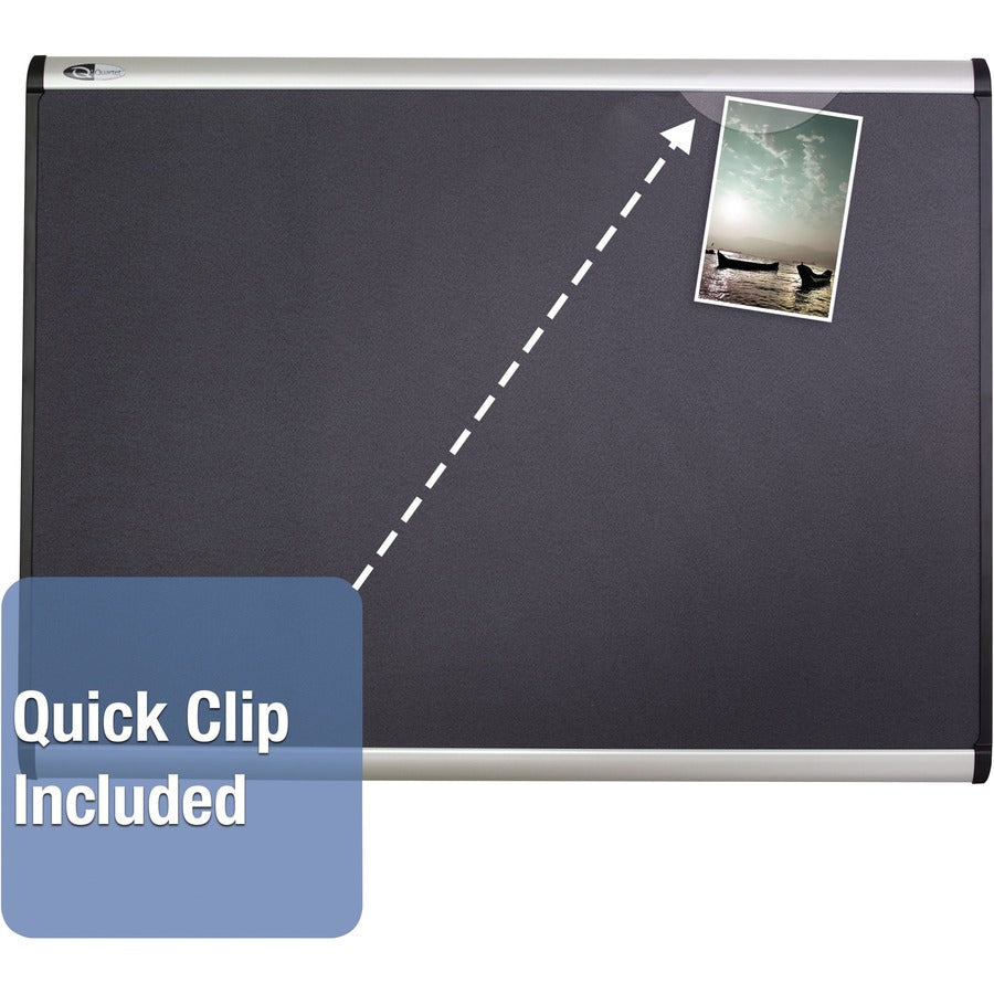 Quartet Prestige Plus Magnetic Bulletin Board - 24" Board Height x 36" Board Width - Gray Fabric Surface - Magnetic, Self-healing, Durable - Silver Aluminum Frame - 1 Each