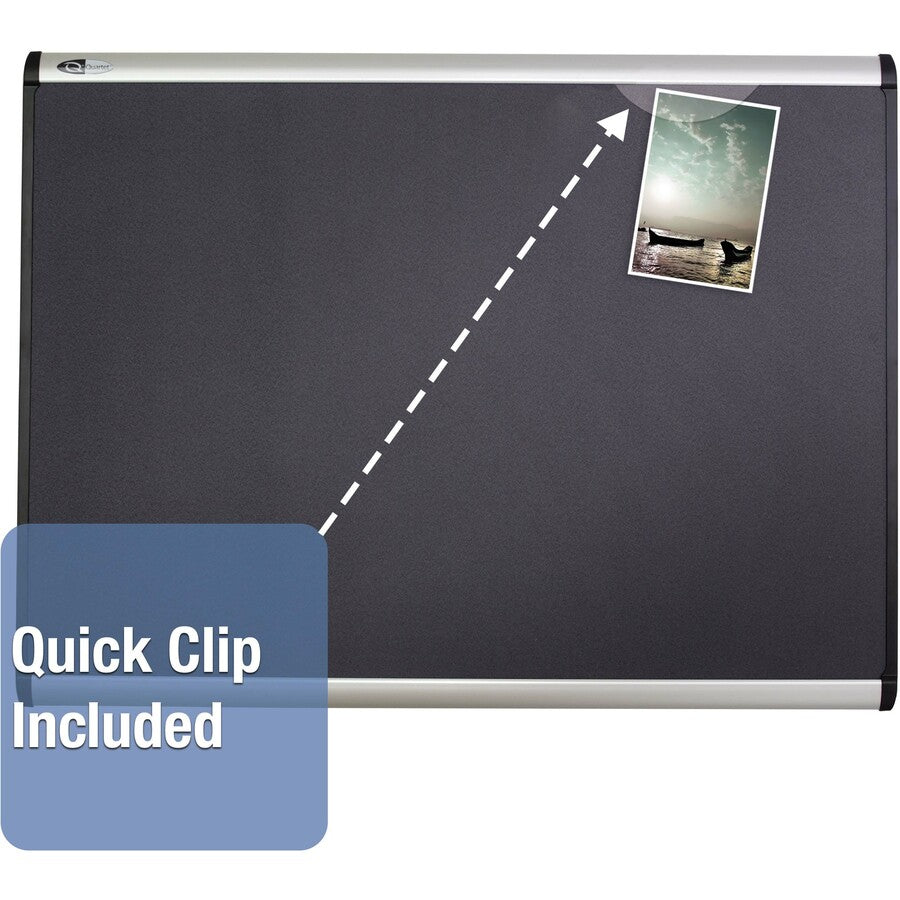 Quartet Prestige Plus Magnetic Bulletin Board - 36" Board Height x 48" Board Width - Gray Fabric Surface - Magnetic, Self-healing, Durable - Silver Aluminum Frame - 1 Each
