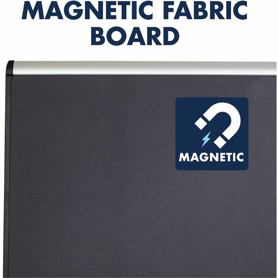 Quartet Prestige Plus Magnetic Bulletin Board - 48" Board Height x 72" Board Width - Gray Fabric Surface - Magnetic, Self-healing, Durable - Silver Aluminum Frame - 1 Each