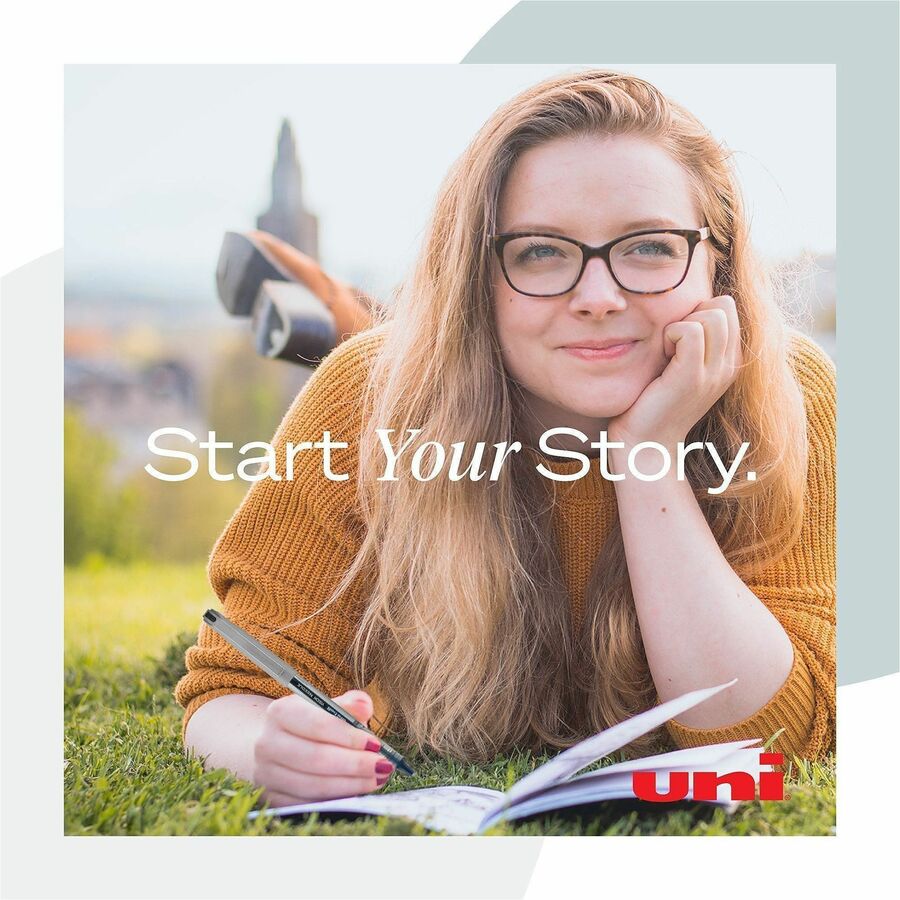 uniball&#8482; Vision Needle Rollerball Pens - 0.5 mm Micro Pen Point - Blue Ink - Liquid - 1 Dozen