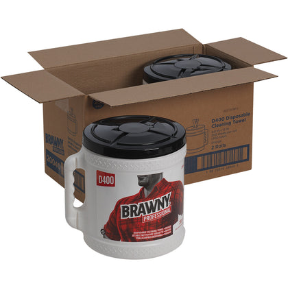 Brawny® Professional D400 Cleaning Towels: 200 Sheets Orange - 2/Carton - Sponges Pads & Wipers