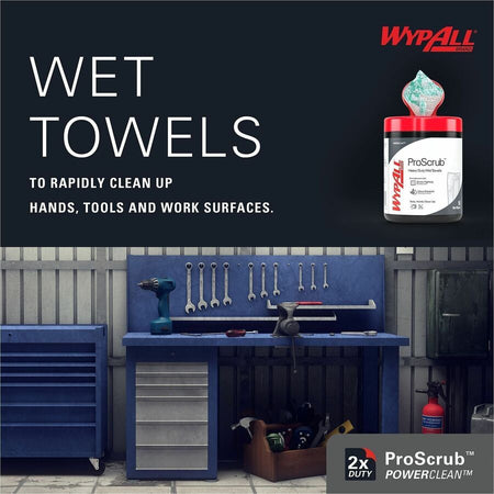 Wypall PowerClean ProScrub Heavy Duty Wet Towels - Alternate-Image5