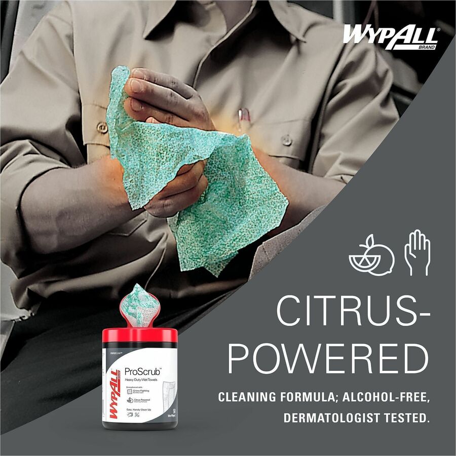 Wypall PowerClean ProScrub Heavy Duty Wet Towels - Alternate-Image4