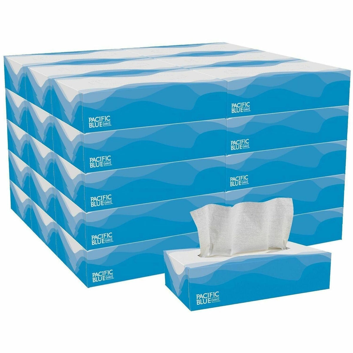 Pacific Blue Select Facial Tissue by GP Pro - Flat Box - 1500