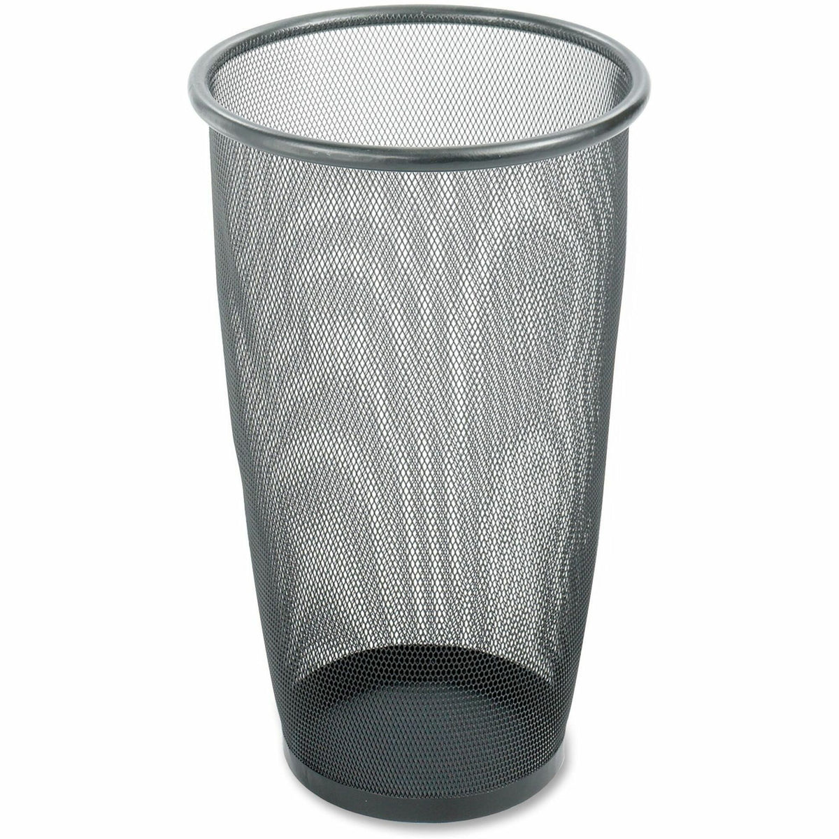 Safco Round Mesh Wastebasket - 9 gal Capacity - Steel - Black - Waste Containers & Lids