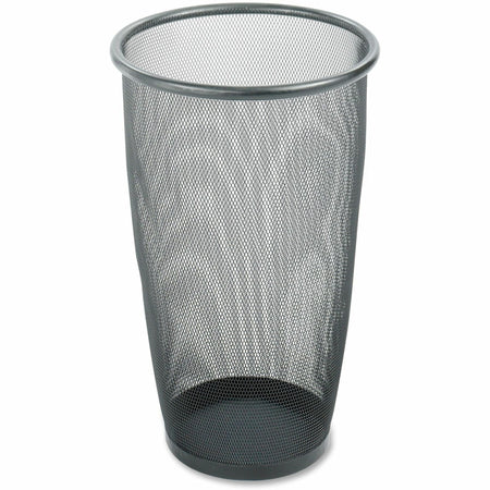 Safco Round Mesh Wastebasket - 9 gal Capacity - Steel - Black - Waste Containers & Lids