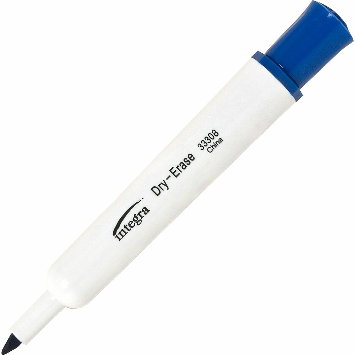 Integra Chisel Point Dry-erase Markers - Chisel Marker Point - Blue Ink - Fiber Tip - Writing - 12 / Box