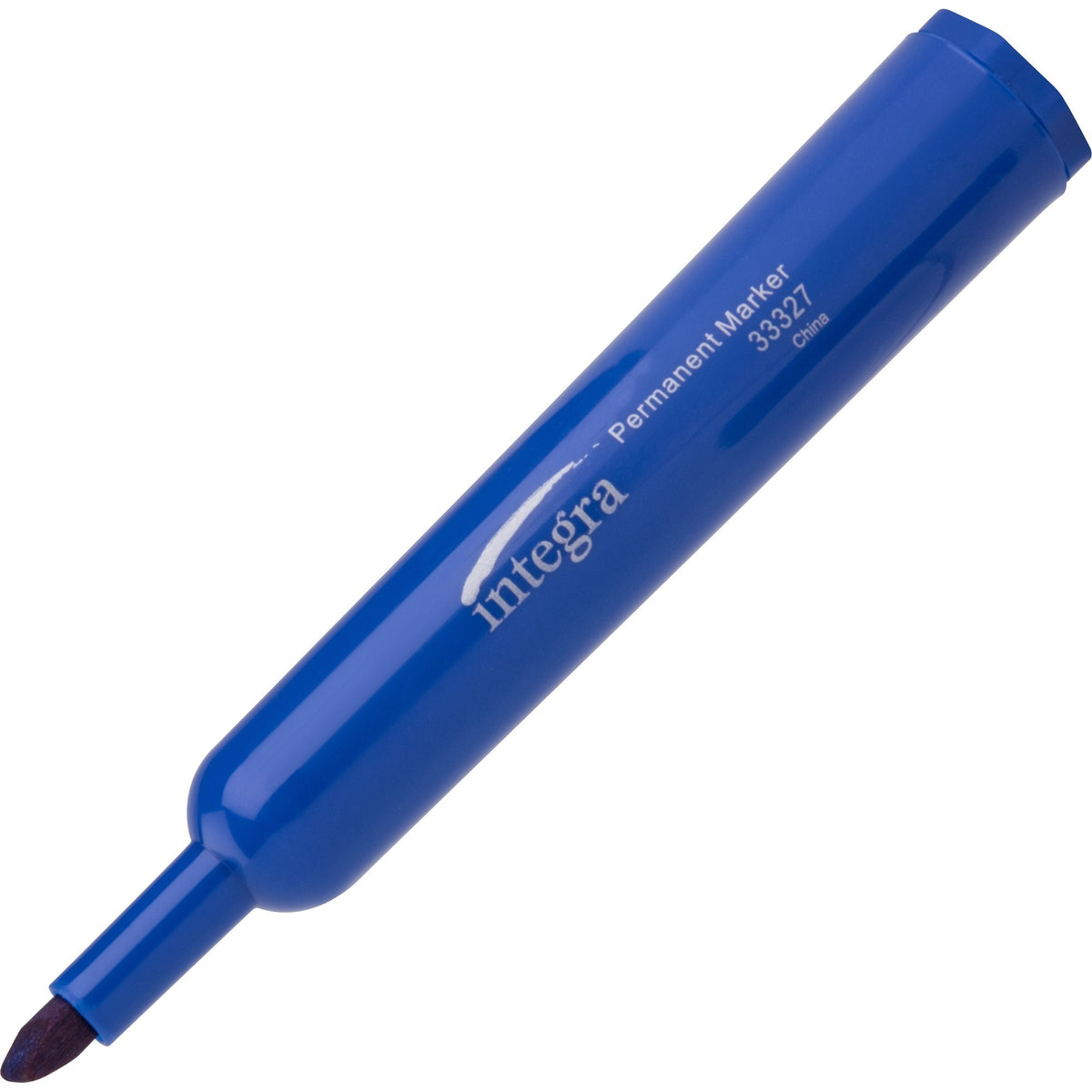 Integra Permanent Chisel Markers - Chisel Marker Point - Blue Ink - 1 Dozen