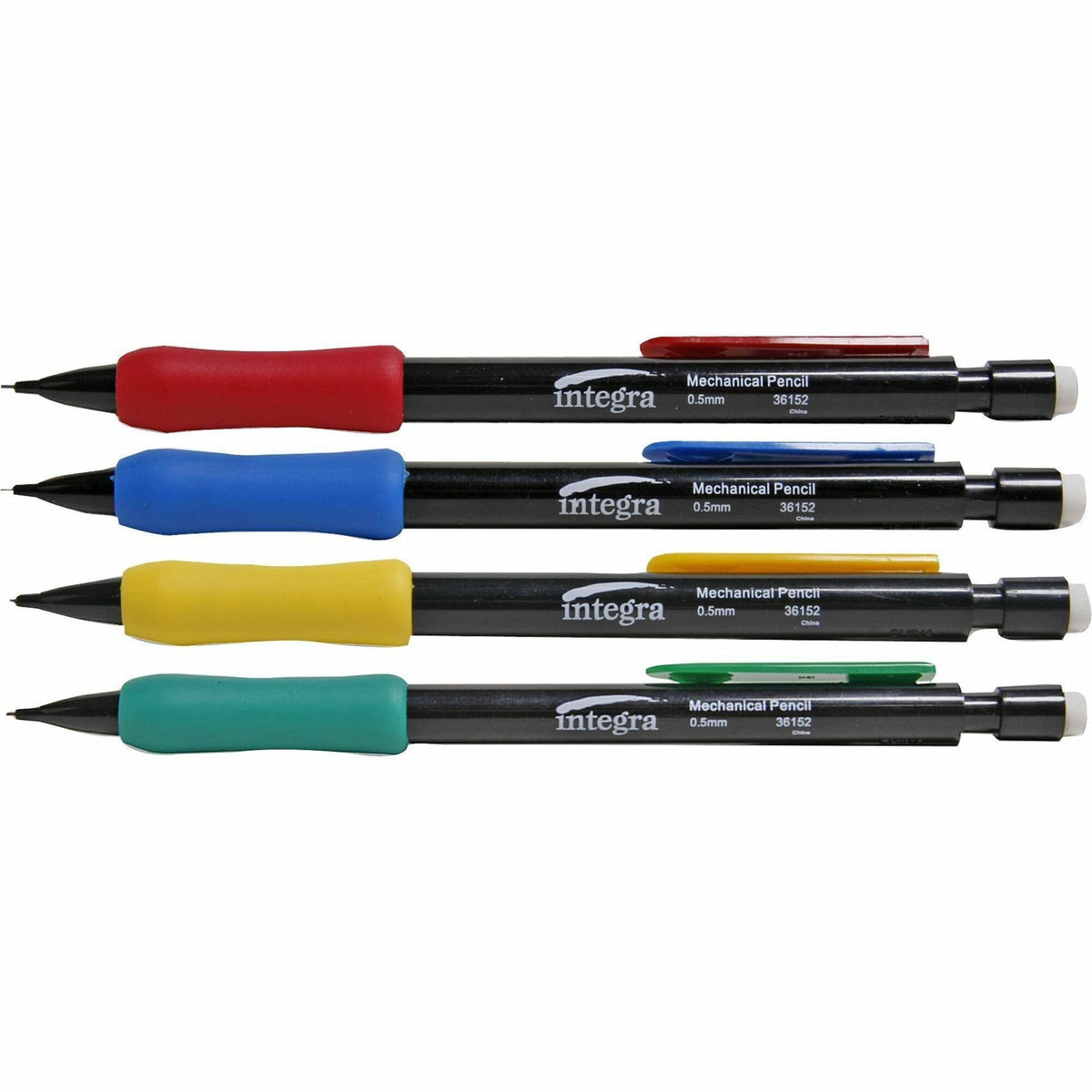 Integra Grip Mechanical Pencils - 0.5 mm Lead - Refillable - Assorted Barrel - 1 Dozen