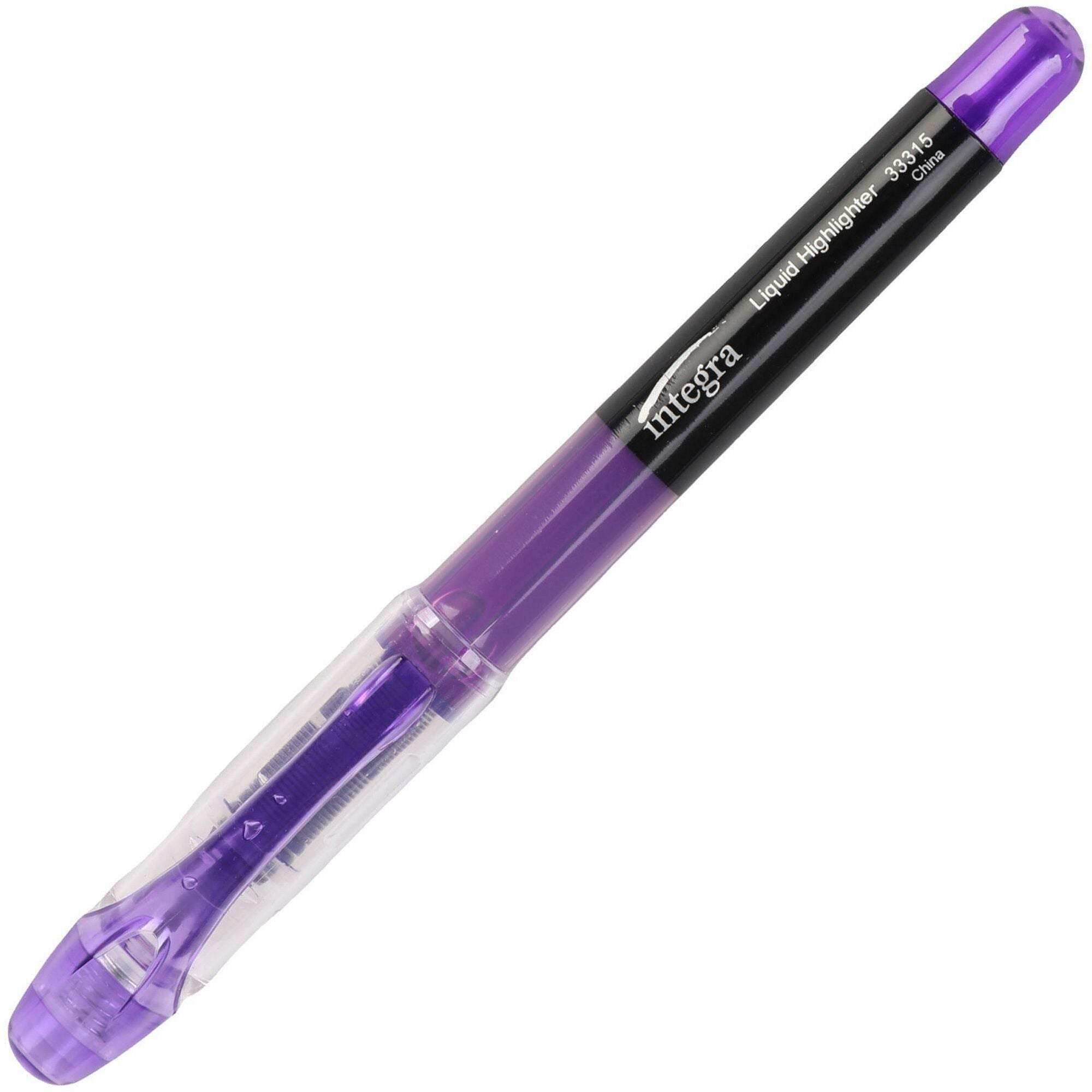 Integra Liquid Highlighters - Chisel Marker Point - Purple Ink - 1 Dozen