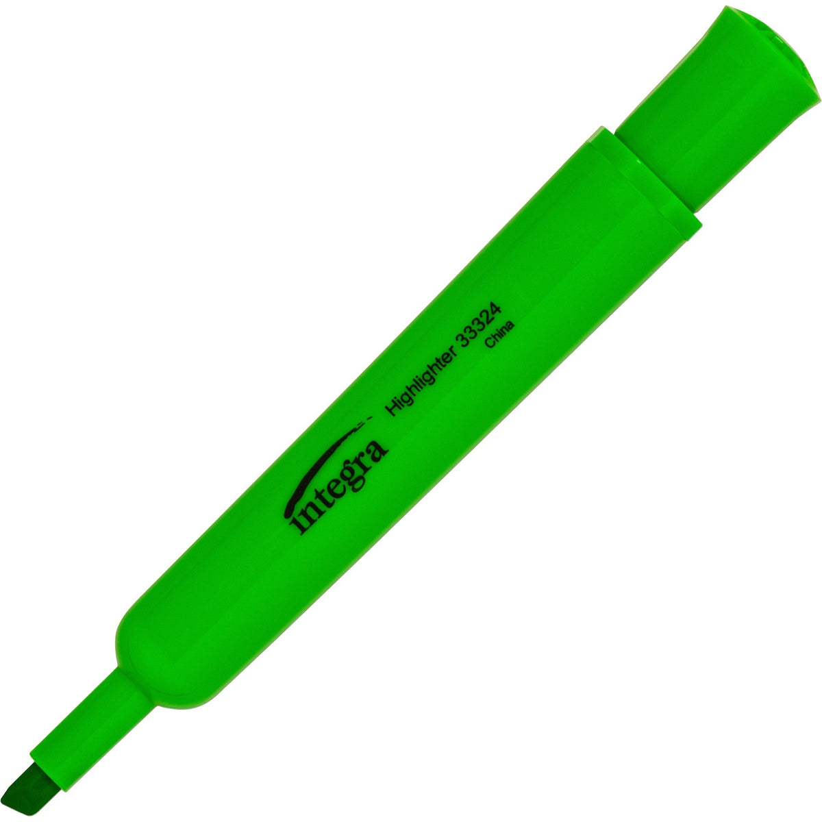Integra Chisel Desk Liquid Highlighters - Chisel Marker Point - Green Ink - 1 Dozen