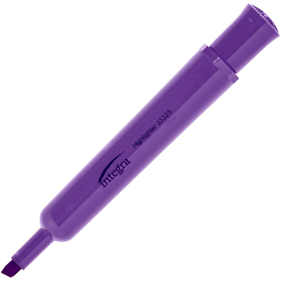 Integra Chisel Desk Liquid Highlighters - Chisel Marker Point - Purple Ink - 1 Dozen