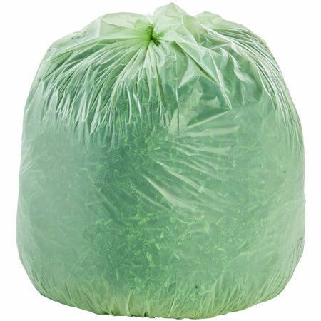 Stout EcoSafe Trash Bags - 30 gal Capacity - 39" Length x 30" Width x 1.10 mil (28 Micron) Thickness - Green - Plastic - 48 / Carton