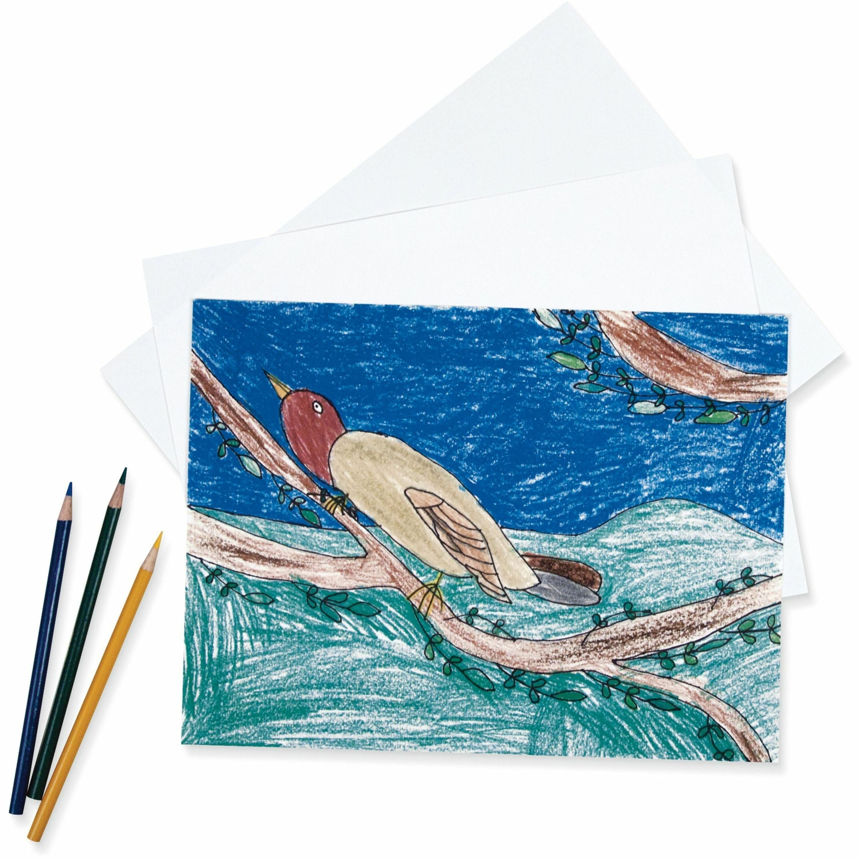 Pacon®  Heavyweight Drawing Paper - 500 Sheets - 12" x 18" Sheet Size - White Paper - Acid-free - Recycled - 500 / Ream