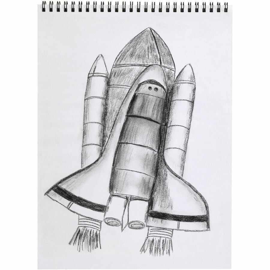 UCreate Medium Weight Acid Free Sketch Books - 30 Sheets - Spiral - 9" x 12" Sheet Size - White Paper - Acid-free, Mediumweight - Recycled - 1 Pad