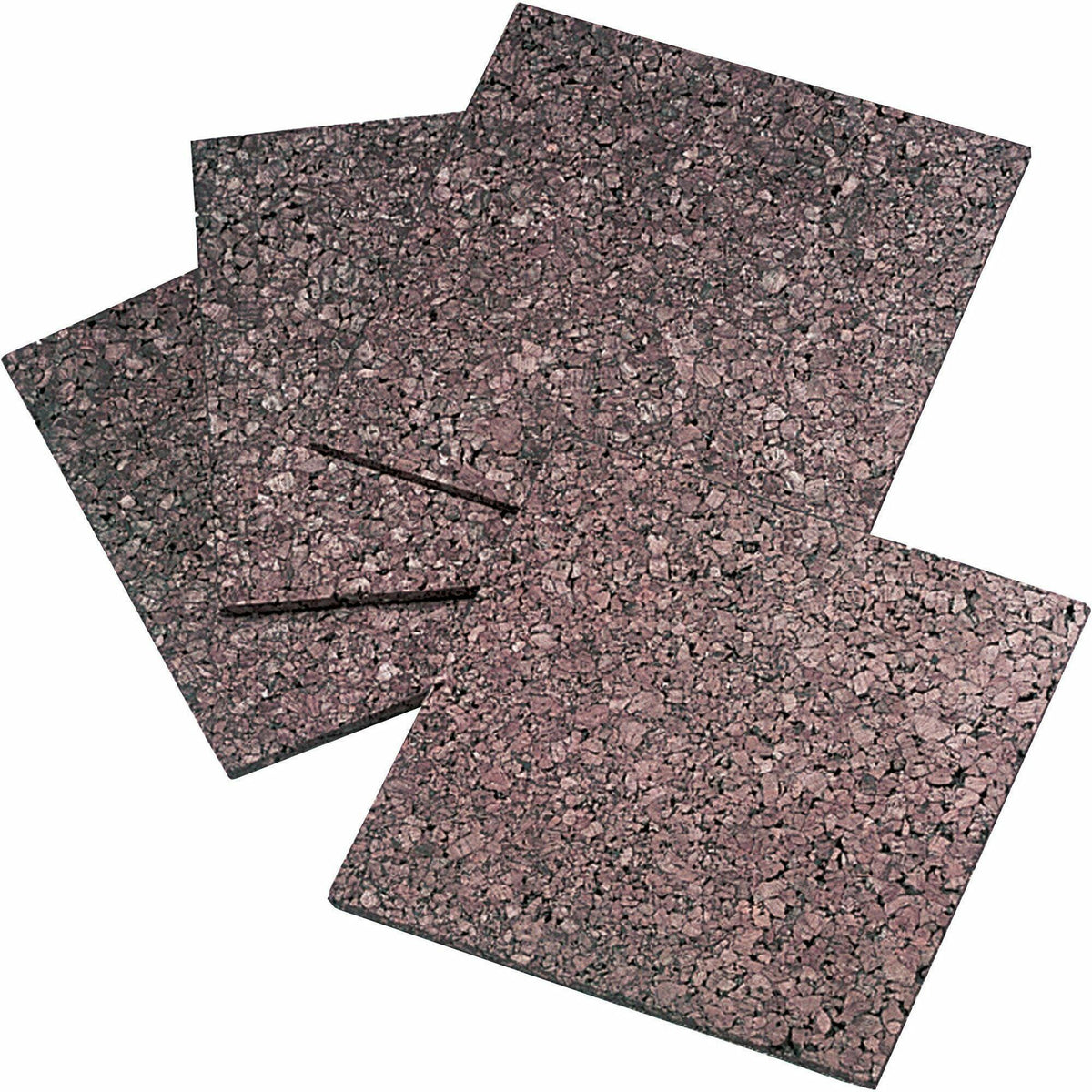 Quartet Frameless Modular Dark Cork Tiles - 12" Board Height x 12" Board Width - Brown Cork Surface - Self-stick, Self-healing - 4 / Pack