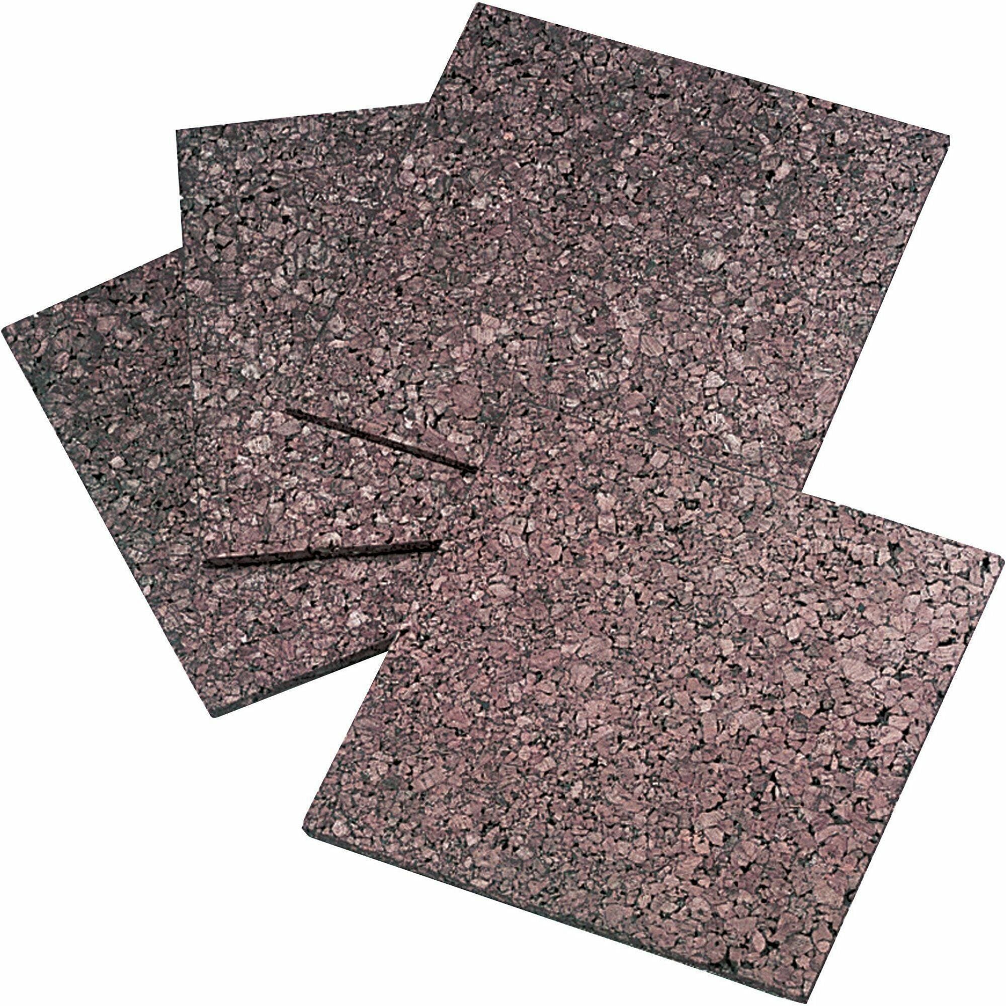 Quartet Frameless Modular Dark Cork Tiles - 12" Board Height x 12" Board Width - Brown Cork Surface - Self-stick, Self-healing - 4 / Pack