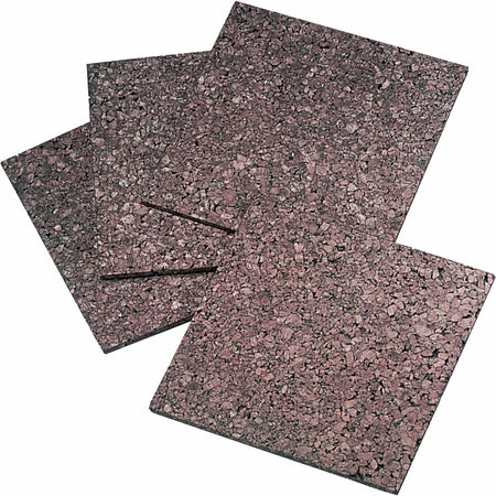 Quartet Frameless Modular Dark Cork Tiles - 12" Board Height x 12" Board Width - Brown Cork Surface - Self-stick, Self-healing - 4 / Pack