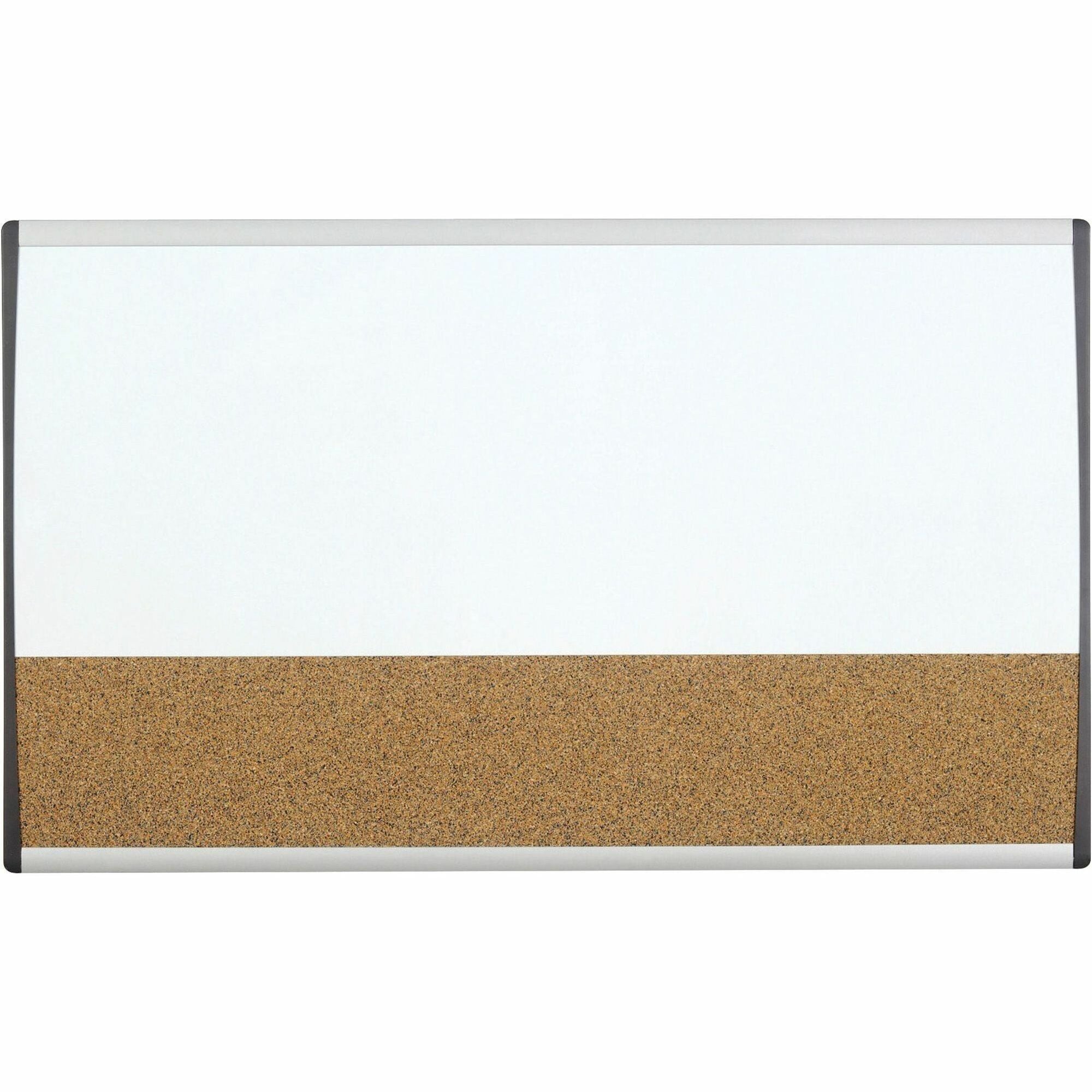 Quartet Arc Cubicle Combination Board - 30" (2.5 ft) Width x 18" (1.5 ft) Height - White Cork Surface - Silver Aluminum Frame - Horizontal - Magnetic - 1 Each