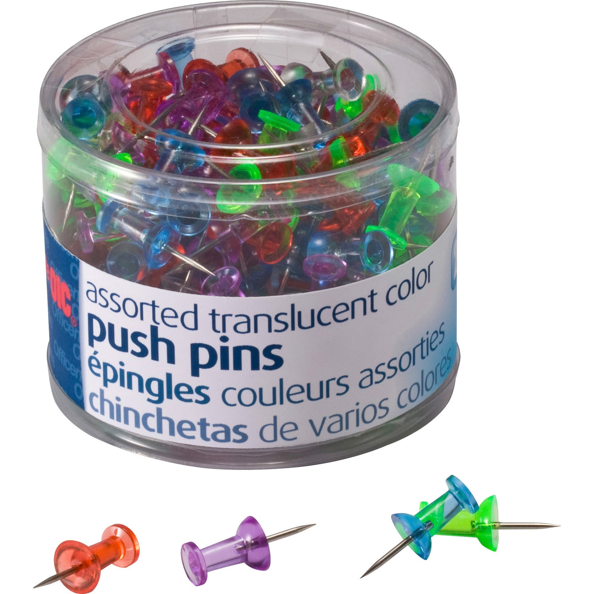 Officemate Translucent Pushpins - 2000