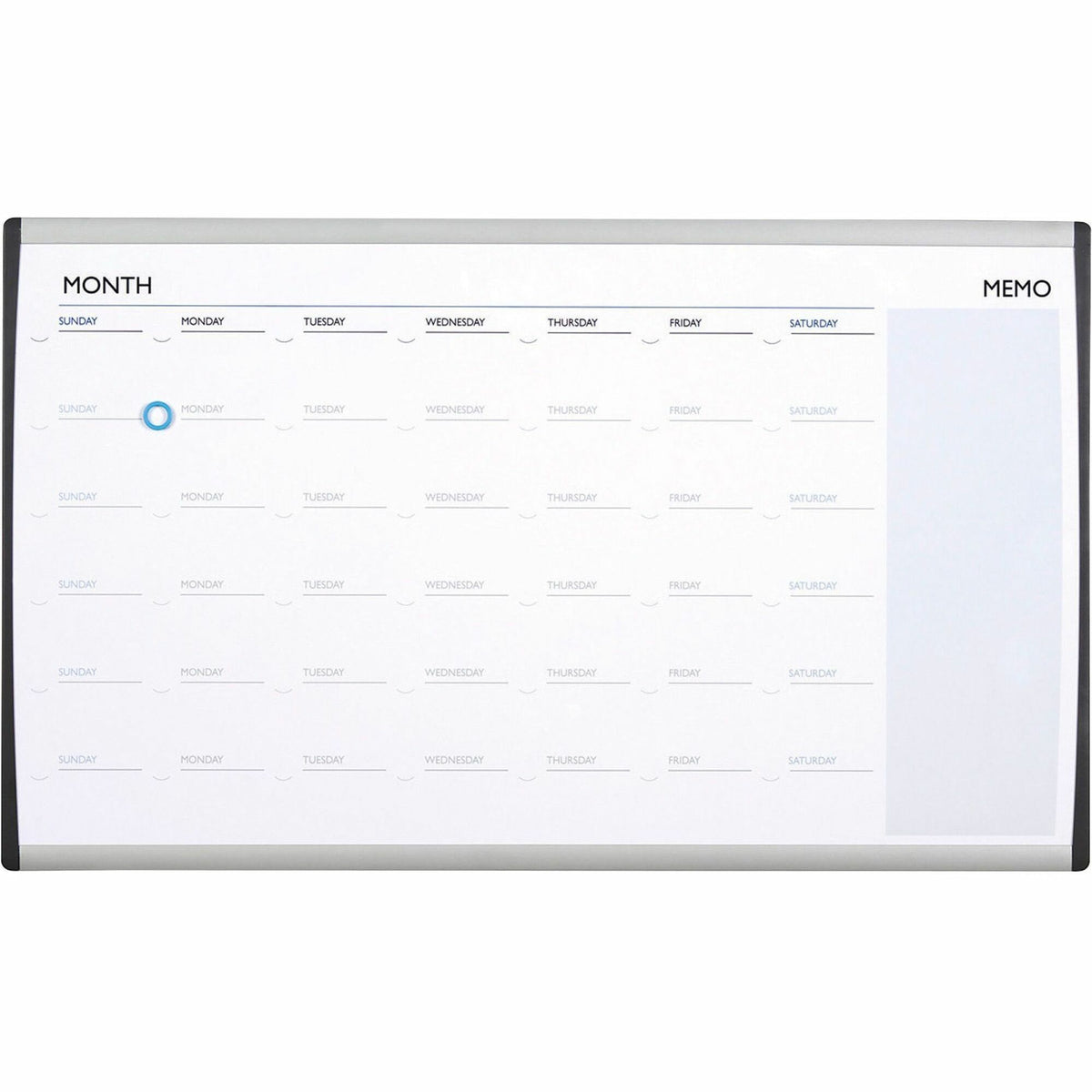 Quartet Arc Cubicle Whiteboard Calendar - 18" Board Height x 30" Board Width - White Natural Cork Surface - Magnetic, Calendar, Durable, Lightweight - Silver Aluminum Frame - 1 Each