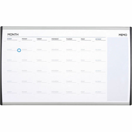 Quartet Arc Cubicle Whiteboard Calendar - 18" Board Height x 30" Board Width - White Natural Cork Surface - Magnetic, Calendar, Durable, Lightweight - Silver Aluminum Frame - 1 Each