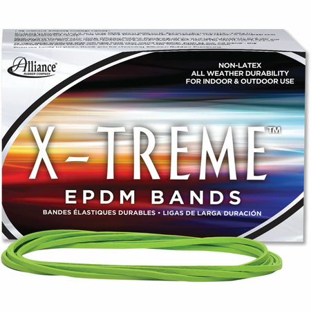 Alliance Rubber X-treme Rubber Bands - 7" Length x 0.1" Width - Latex-free, Durable, UV Resistant, Ozone Resistant, Heavy Duty, Reusable - Ethylene Propylene Diene Monomer (EPDM) - Lime Green - 200 / Box