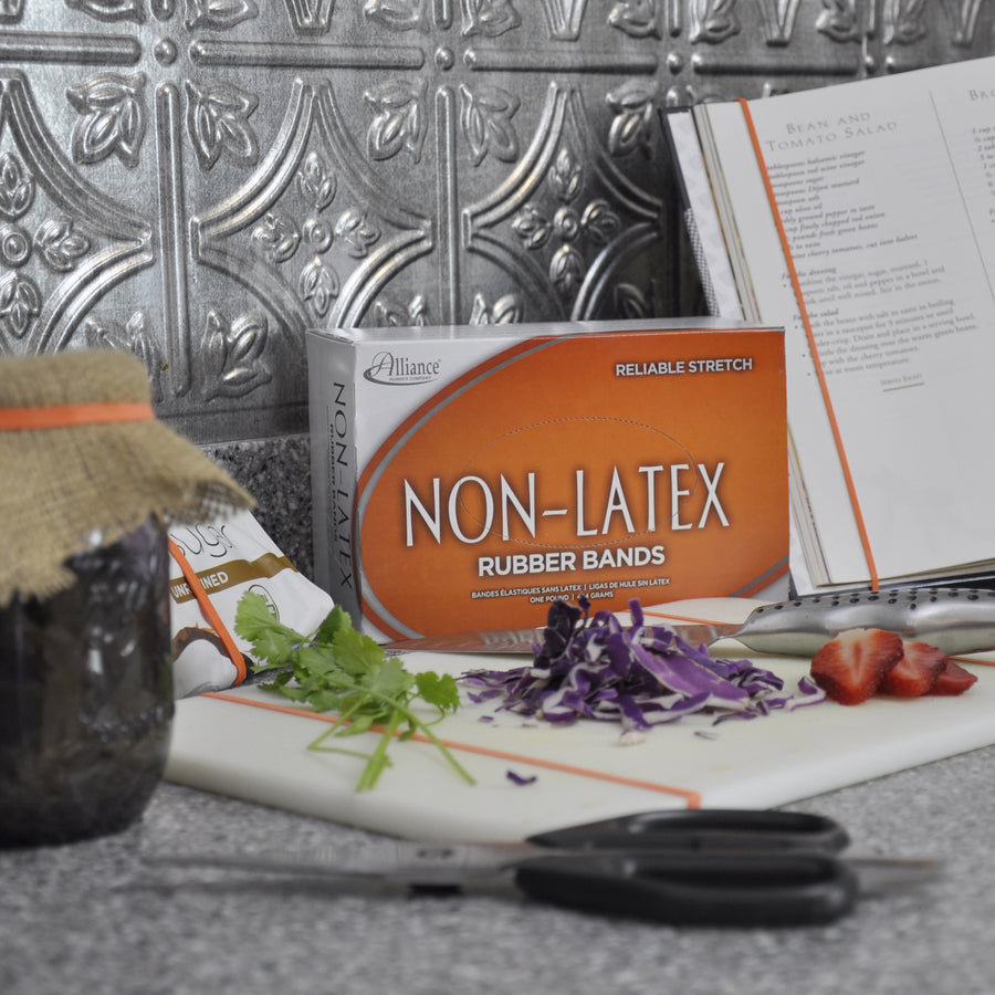 Alliance Rubber Rubber Bands - Size: #33 - 3.5" Length x 0.1" Width - Latex-free, Stretchable - Orange - 720 / Box
