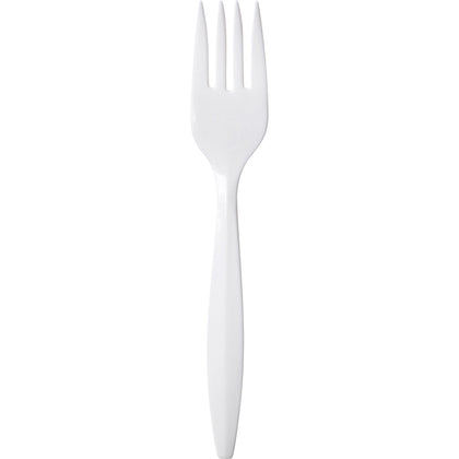 Dixie Medium-weight Disposable Forks: 1000 White Forks - GP Pro - Cutlery