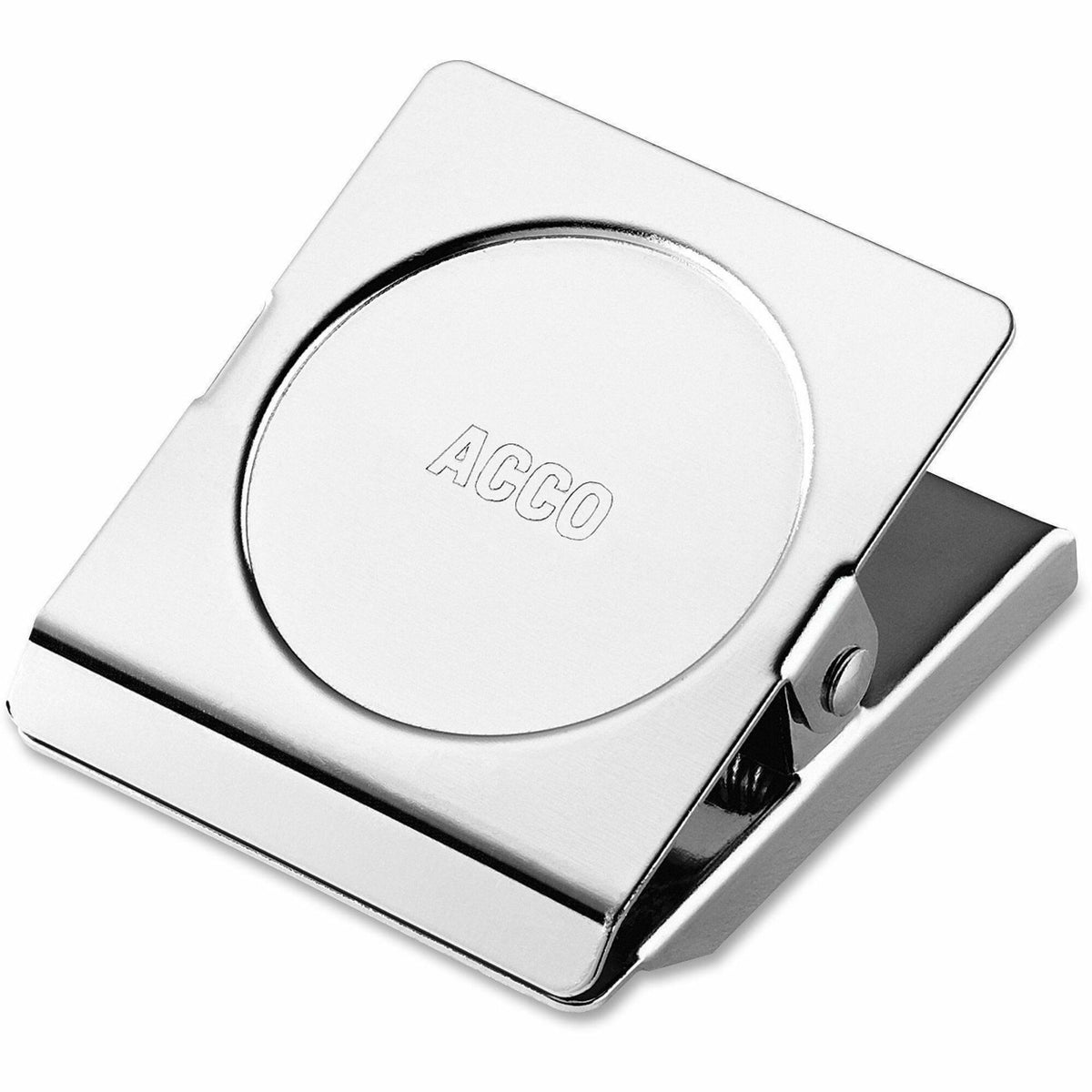 ACCO Square Large Magnetic Clip - Large - 2.3" Length - 1.13" Size Capacity - Magnetic, Rust Resistant - Silver - Metal, Chrome - 12 / Box