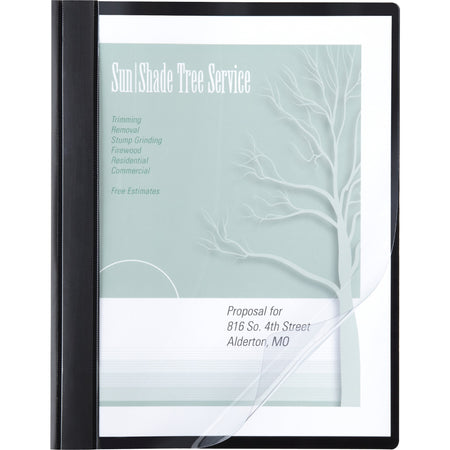 ACCO Letter Report Cover - 1/2" Folder Capacity - 8 1/2" x 11" - 100 Sheets Capacity - Black, Clear - 10 / Pack