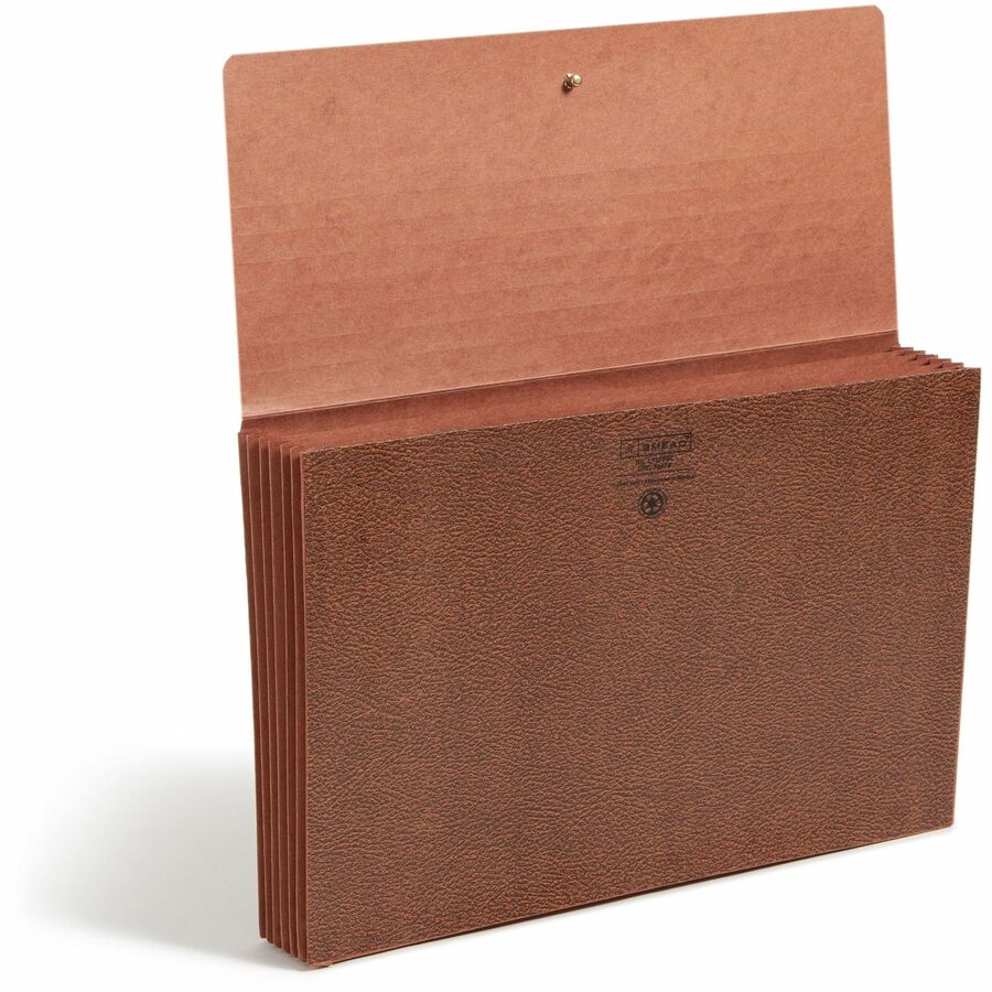 Smead Legal Recycled File Wallet - 8 1/2" x 14" - Capacity5 1/4" Expansion - 6 Pocket(s) - Redrope - 30% Paper Recycled - 10 / Box
