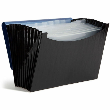 Smead Letter Expanding File - 8 1/2" x 11" - 12 Pocket(s) - Polypropylene - Blue, Black - 1 Each